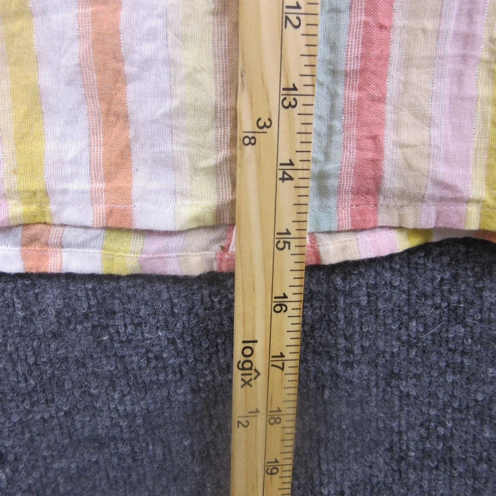 Sezane Tank Top Womens 42 Multicolor Stripe Tie Strap Button Back‎ Camisole Soft - Picture 6 of 7